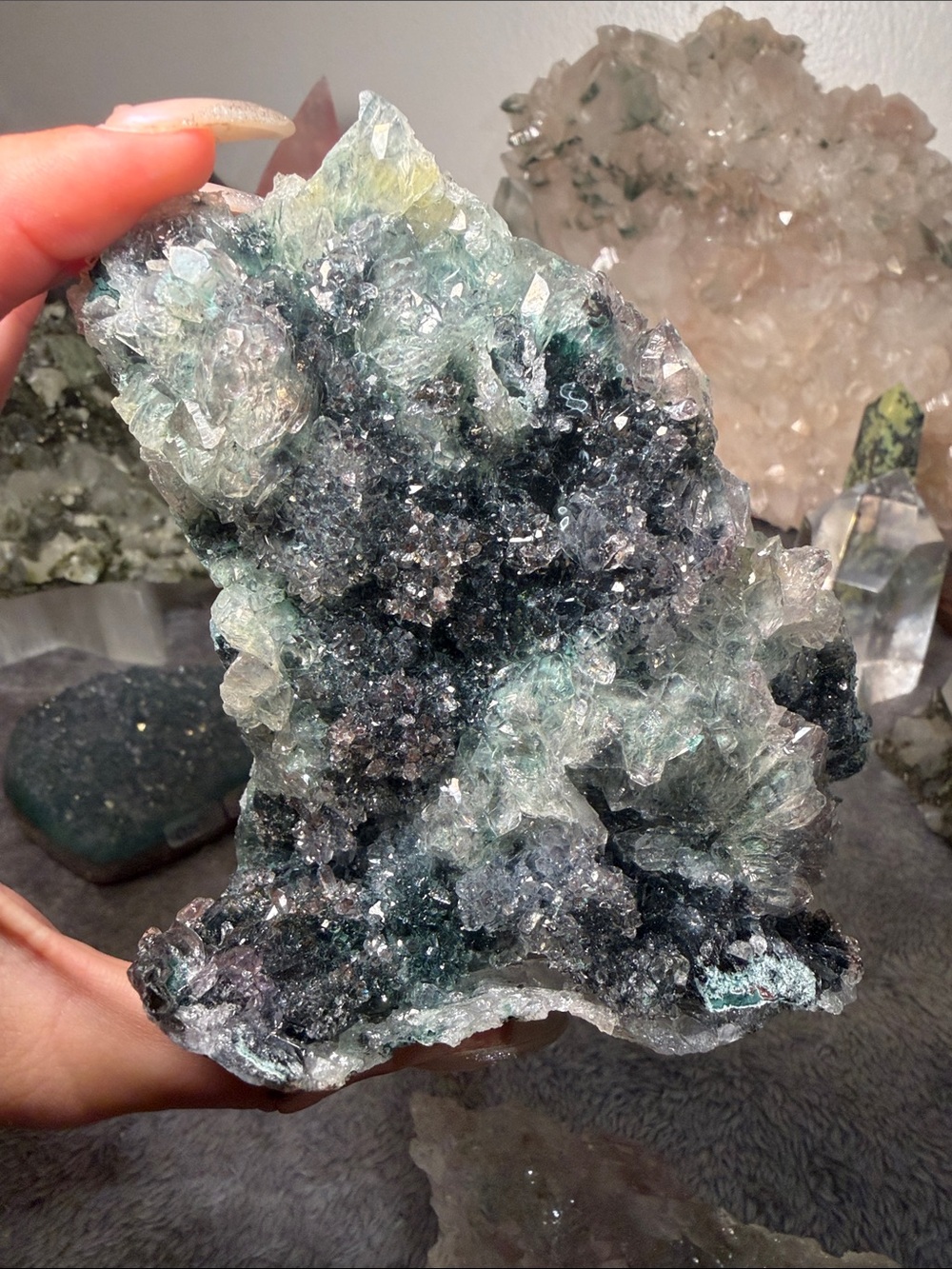 Green flower amethyst